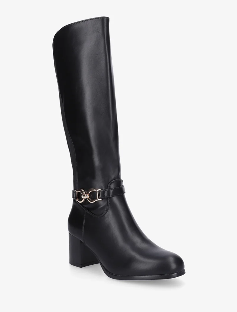 Bottes en simili à boucle décorative - Noir