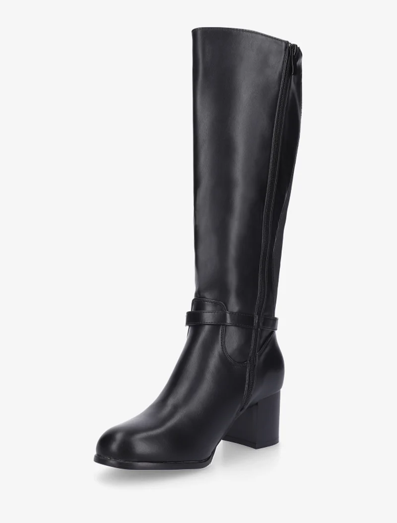 Bottes en simili à boucle décorative - Noir