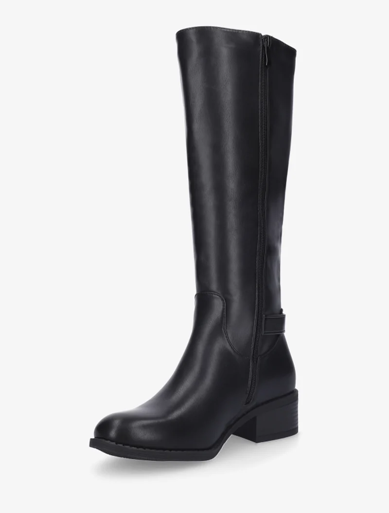 Bottes en simili à empiècement métallique - Noir