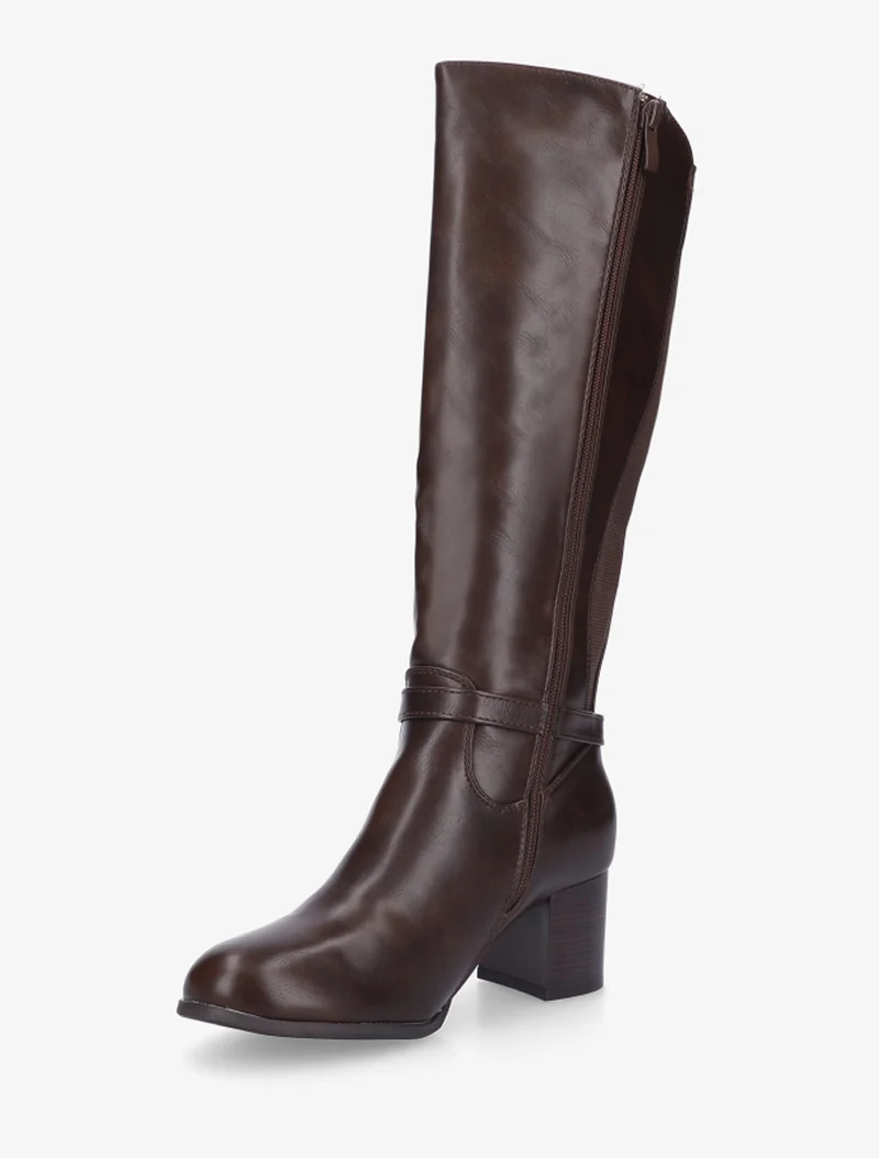 Bottes en simili à boucle décorative - Marron