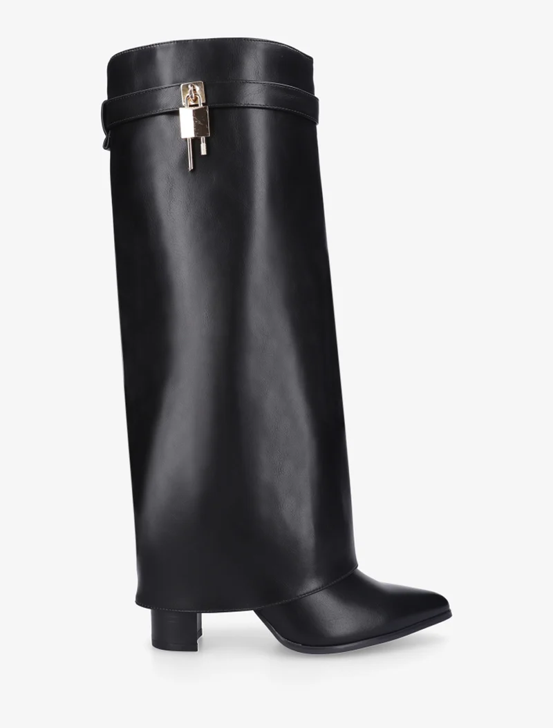 Bottes à revers et bout pointu - Noir