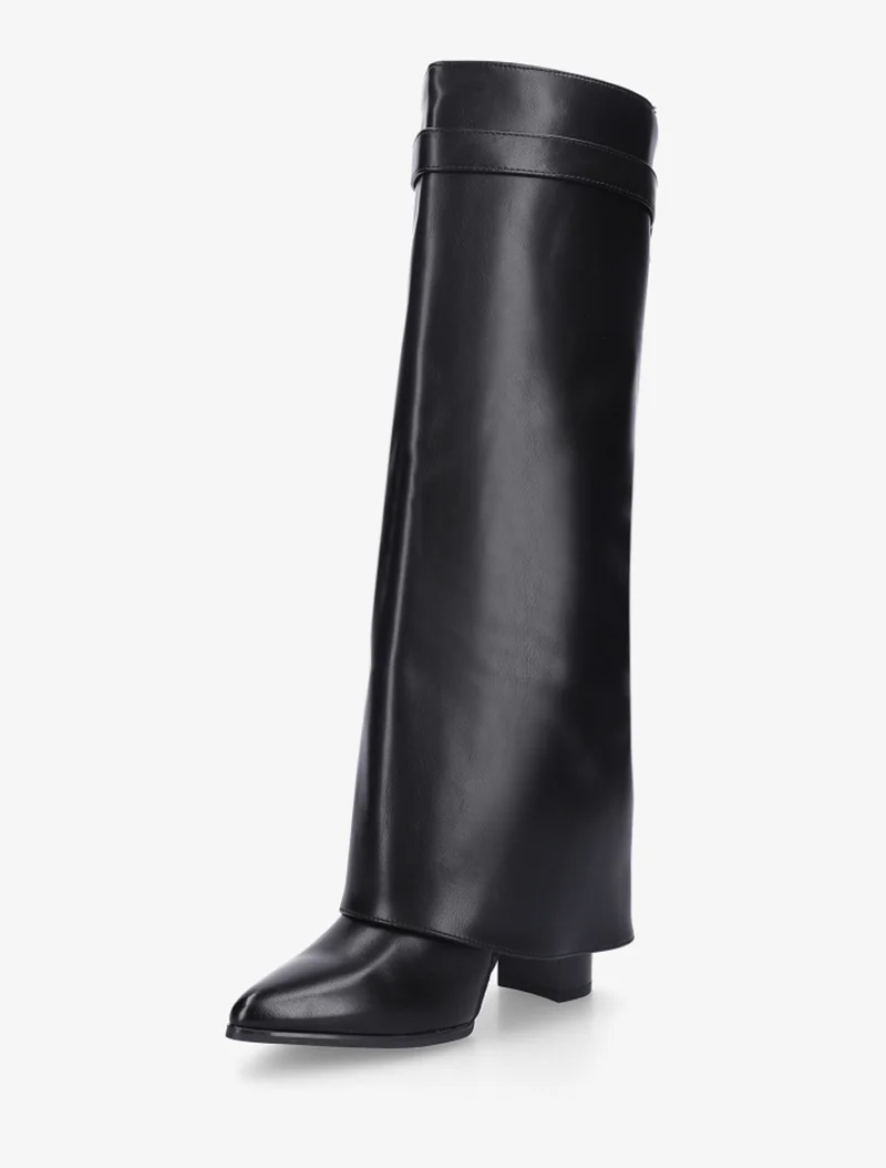 Bottes à revers et bout pointu - Noir