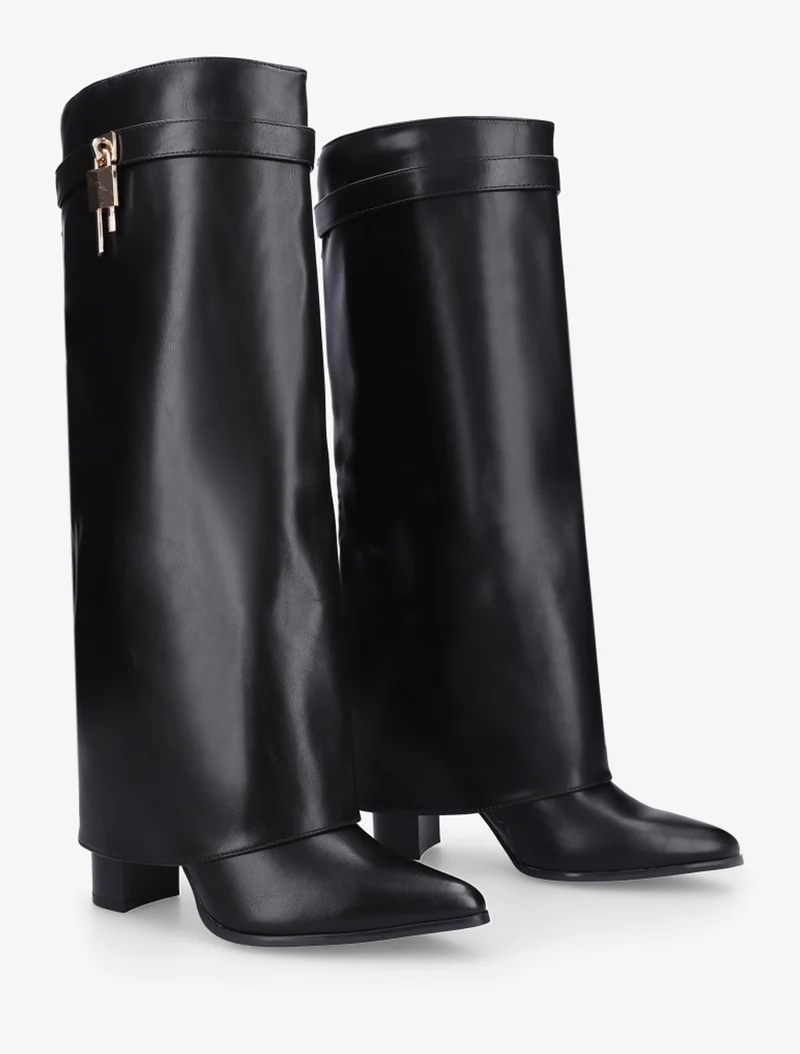 Bottes à revers et bout pointu - Noir