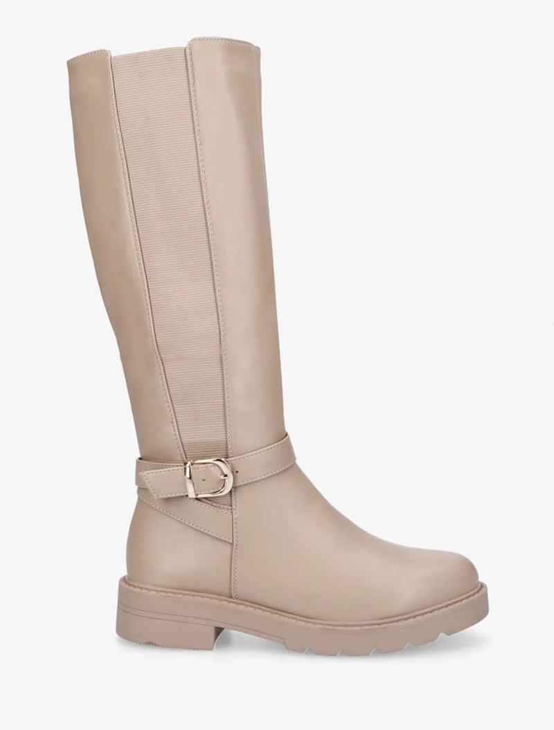 Bottes élastiquées à sangle - Taupe