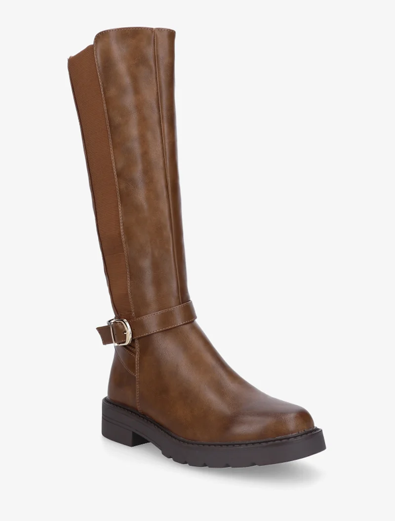 Bottes élastiquées à sangle - Camel foncé
