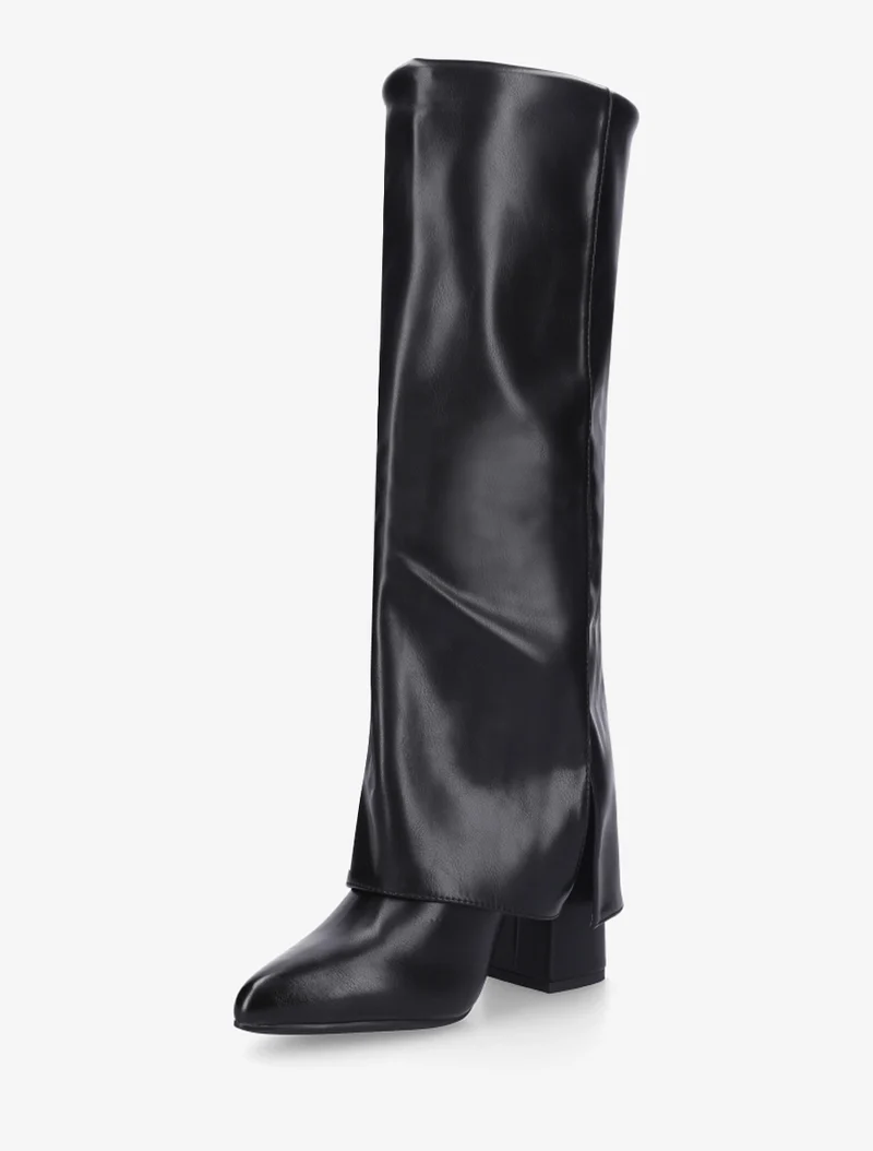 Bottes à revers et triple sangles - Noir