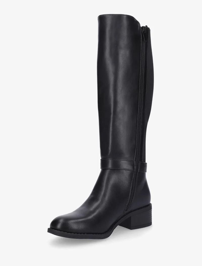 Bottes élastiquées à empiècement métallique - Noir