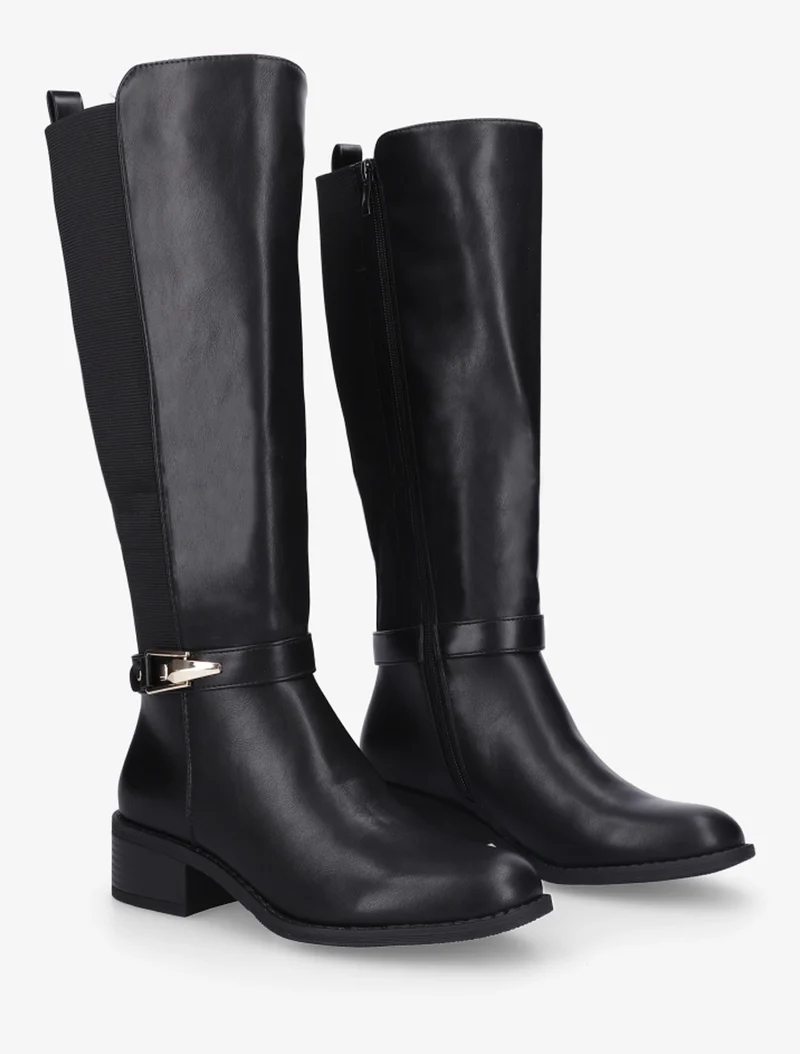 Bottes élastiquées à empiècement métallique - Noir