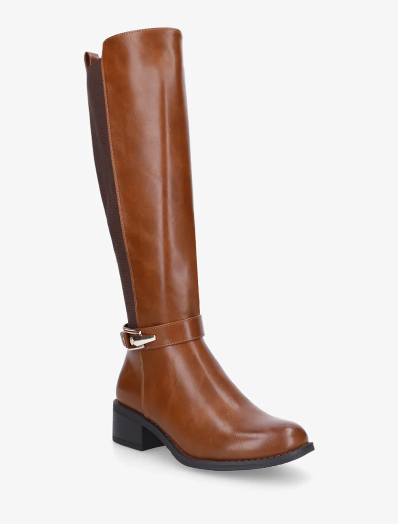 Bottes élastiquées à empiècement métallique - Camel