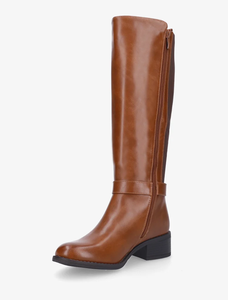 Bottes élastiquées à empiècement métallique - Camel