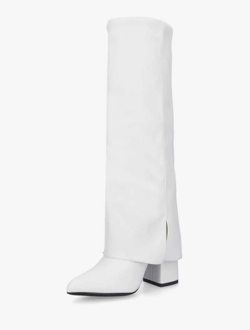 Bottes à revers et triple sangles - Blanc