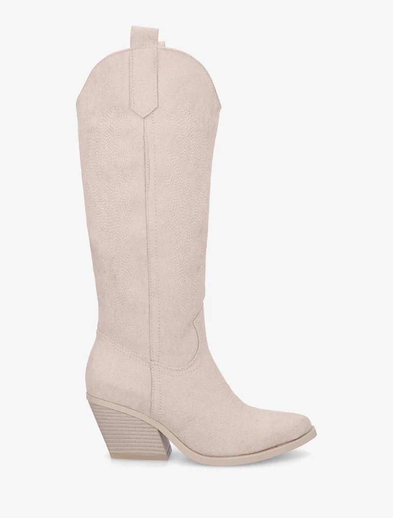 Bottes style santiags - Beige