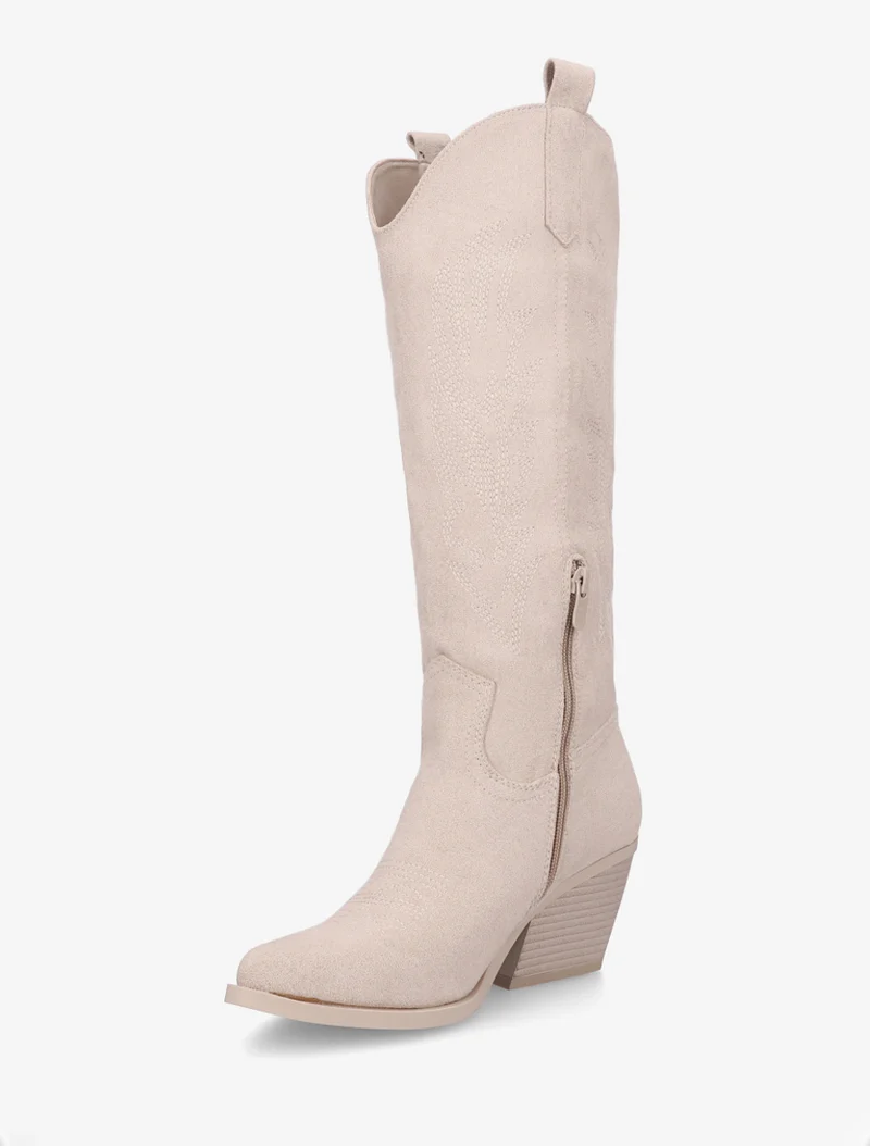 Bottes style santiags - Beige