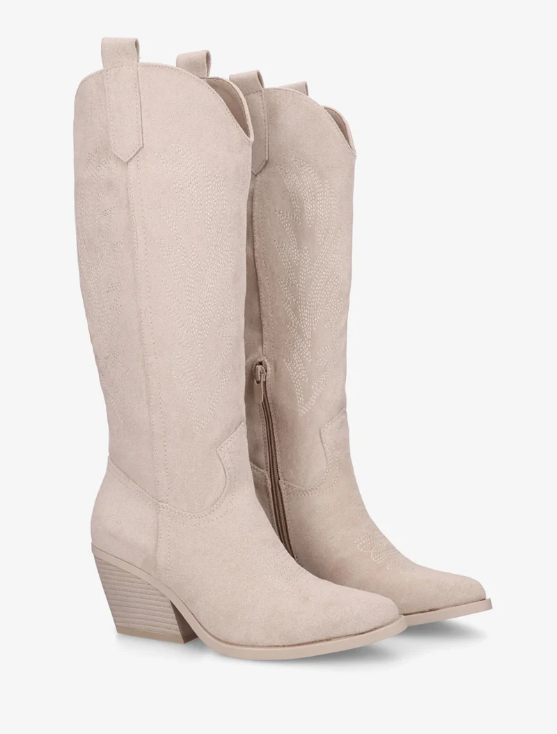 Bottes style santiags - Beige