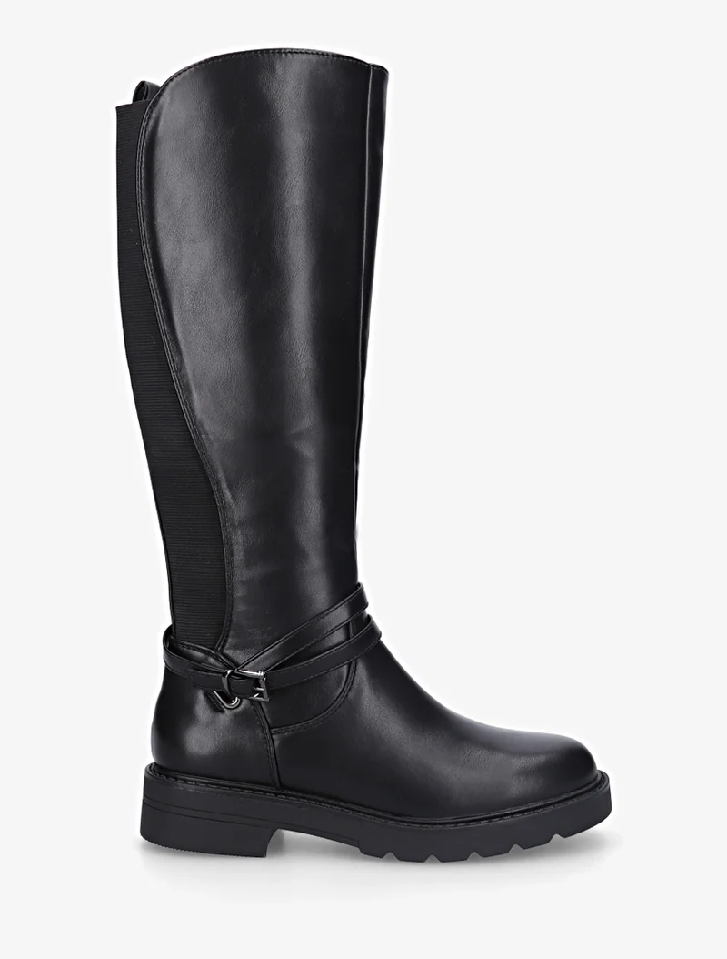 Bottes cavalière élastiquées à sangle - Noir