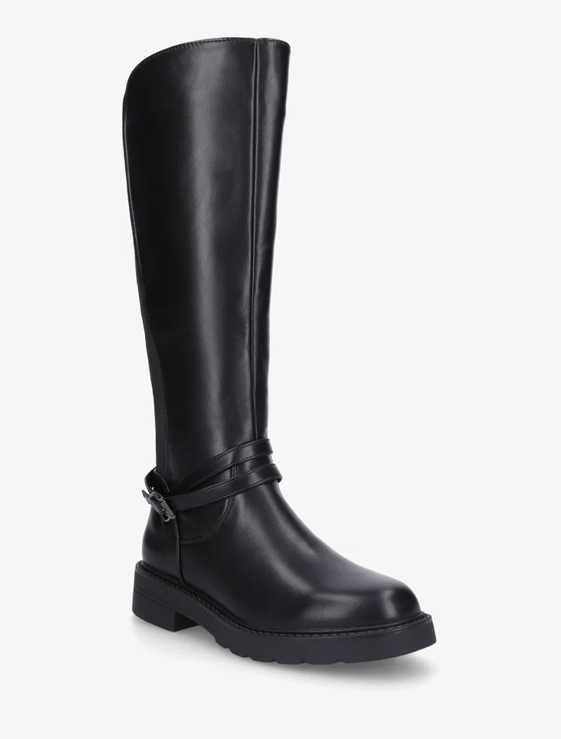 Bottes cavalière élastiquées à sangle - Noir