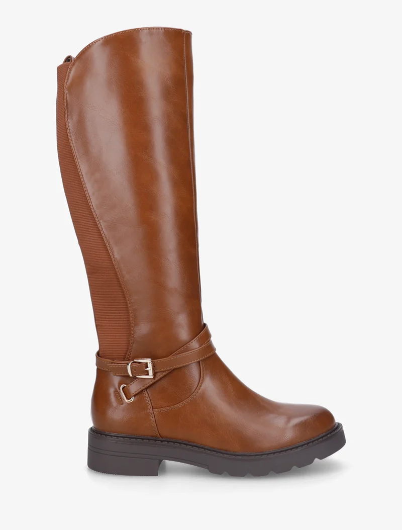 Bottes cavalière élastiquées à sangle - Camel