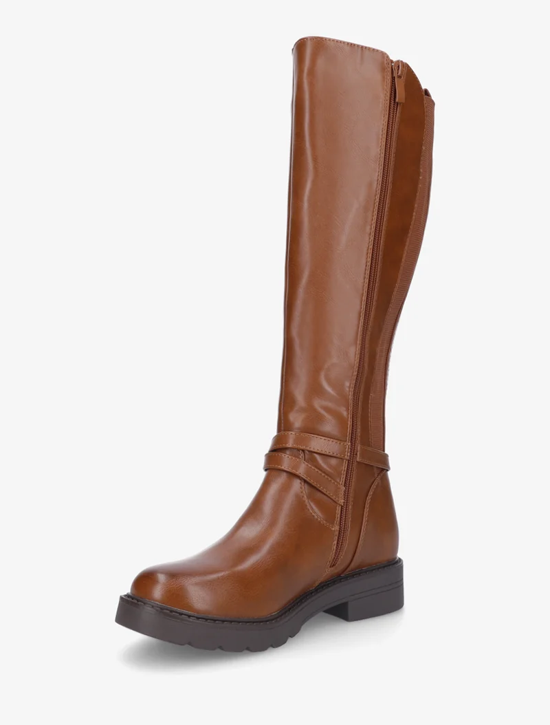 Bottes cavalière élastiquées à sangle - Camel