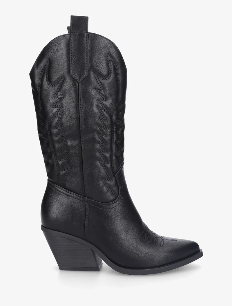 Santiags mi-haute en simili - Noir