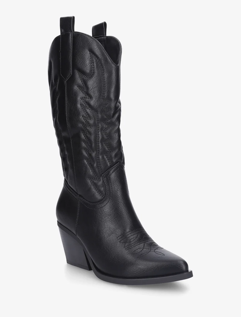 Santiags mi-haute en simili - Noir