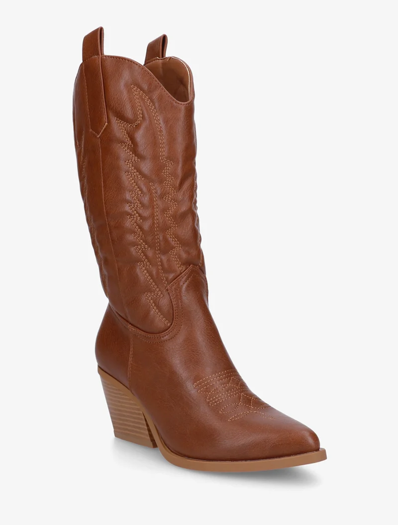 Santiags mi-haute en simili - Camel