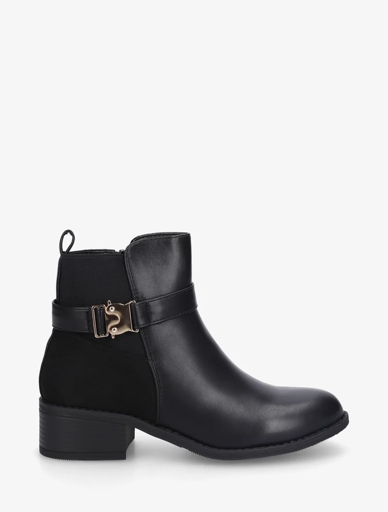 Bottines à empiècement métal - Noir