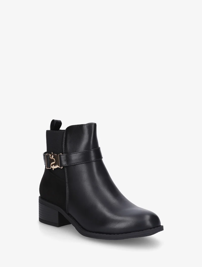 Bottines à empiècement métal - Noir