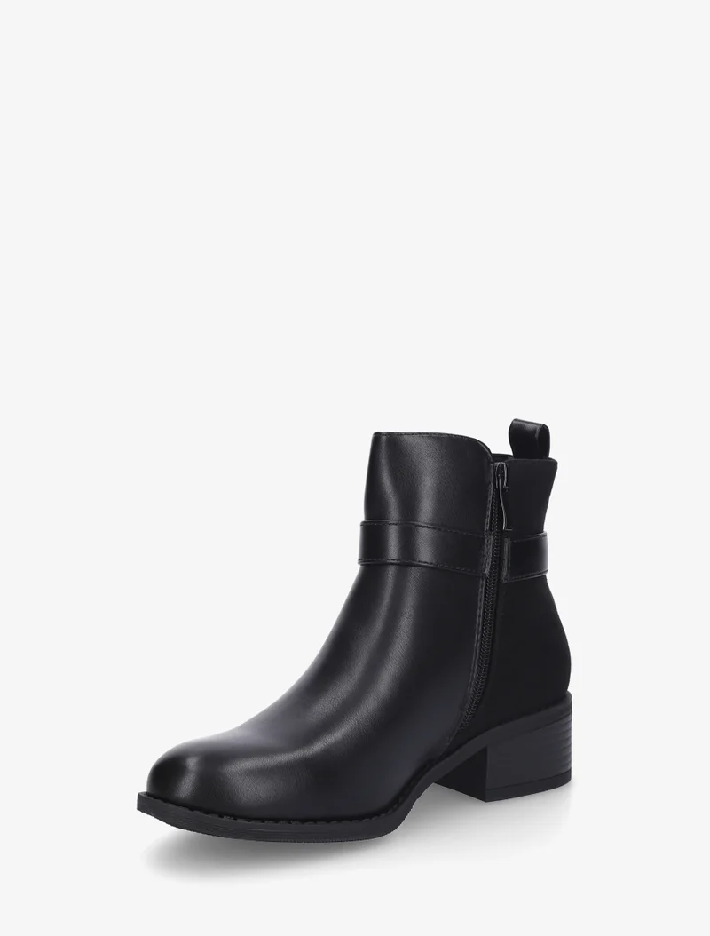 Bottines à empiècement métal - Noir