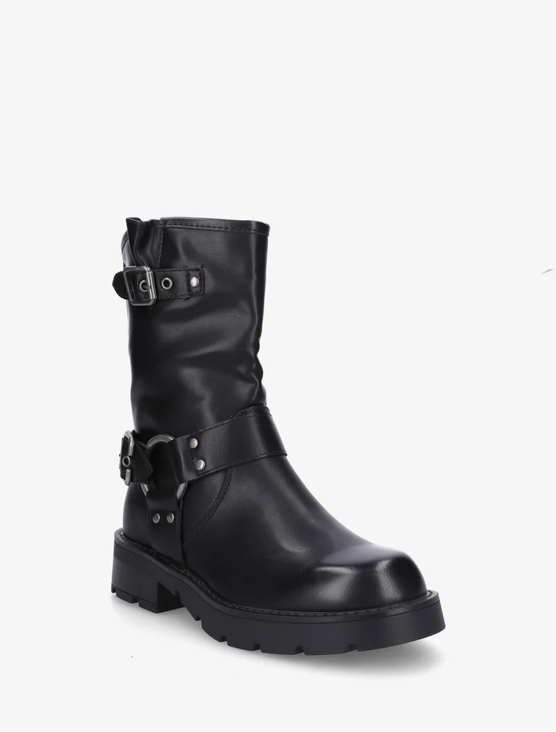 Bottines montantes en simili - Noir