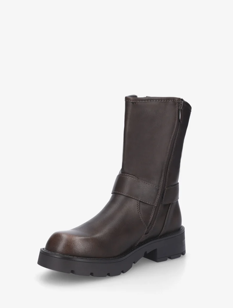 Bottines montantes en simili - Marron