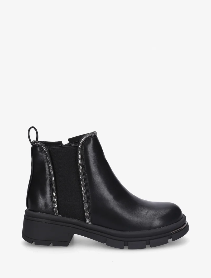 Bottines à cheville ornée de strass - Noir
