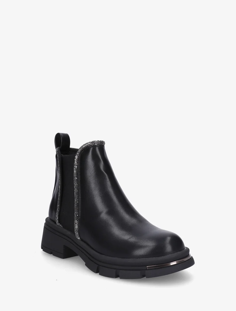 Bottines à cheville ornée de strass - Noir