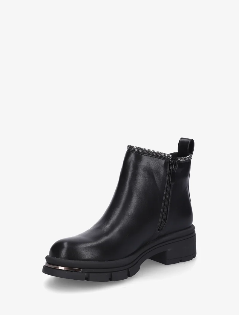 Bottines à cheville ornée de strass - Noir