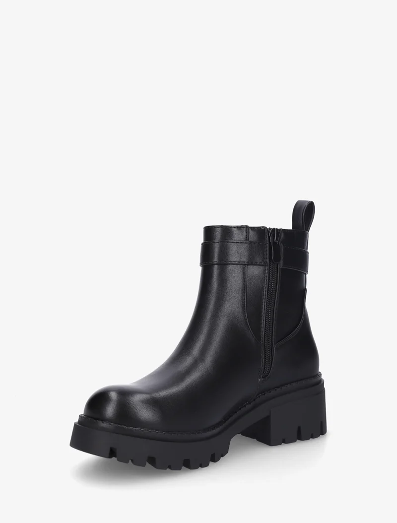 Bottines élastiquées à empiècement cadenas - Noir