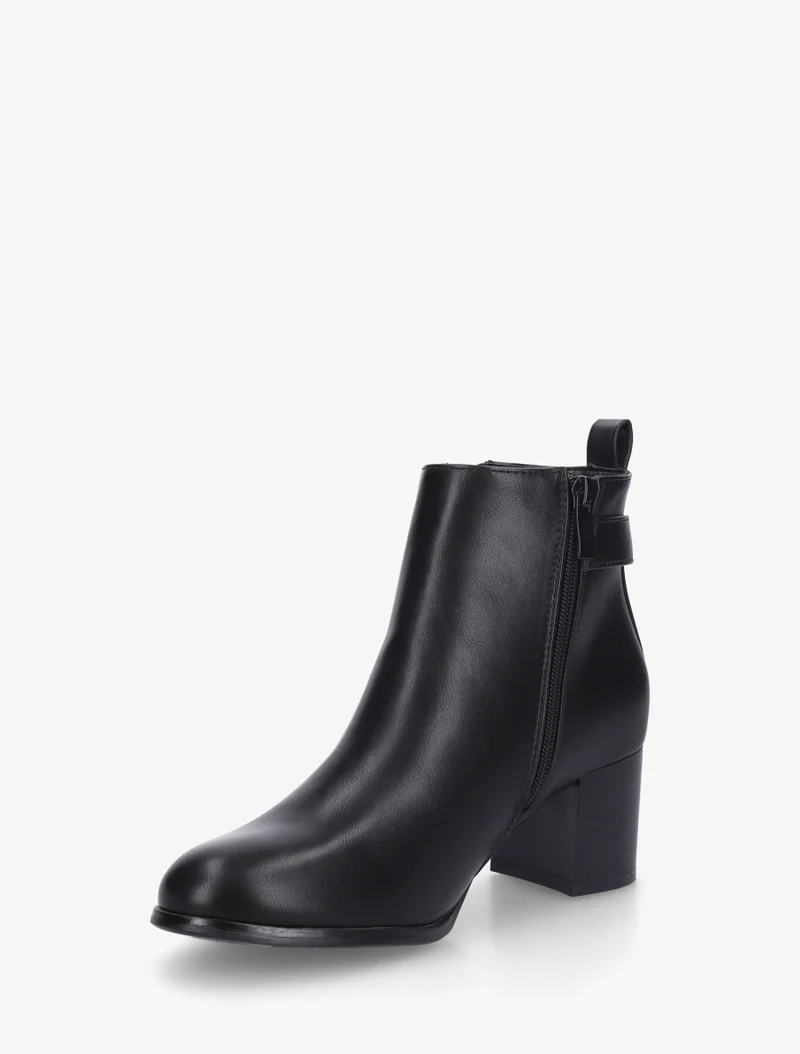 Bottines en simili à zip décoratif - Noir