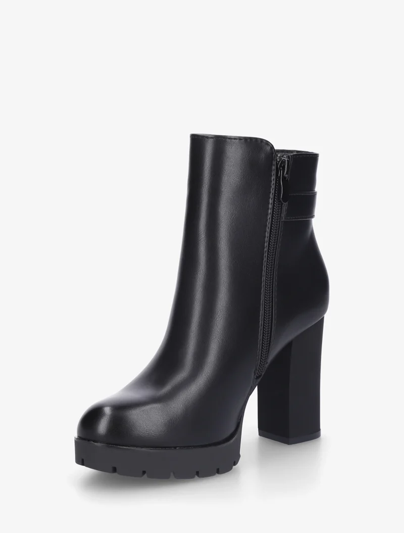Bottines en simili à talon haut - Noir