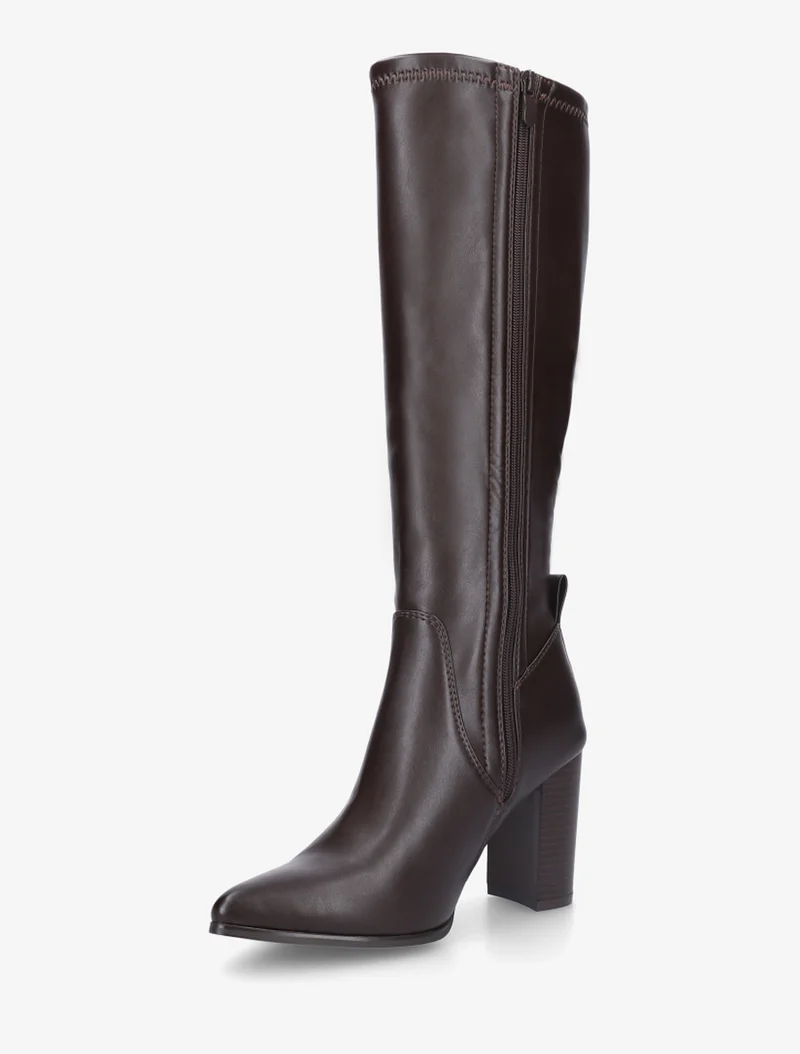 Bottes en simili à bout pointu - Marron