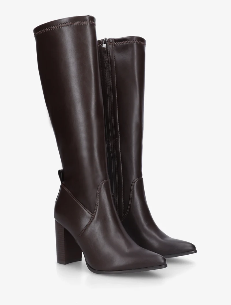 Bottes en simili à bout pointu - Marron