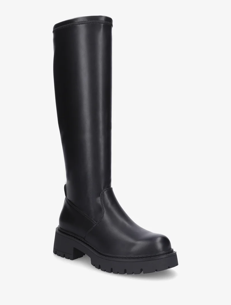 Bottes en simili à bout rond - Noir