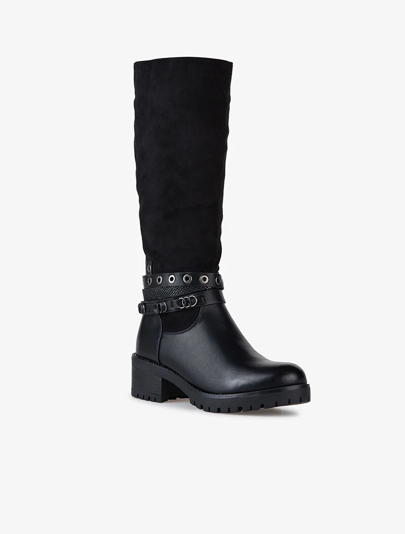 Bottes bi matière à brides - noir