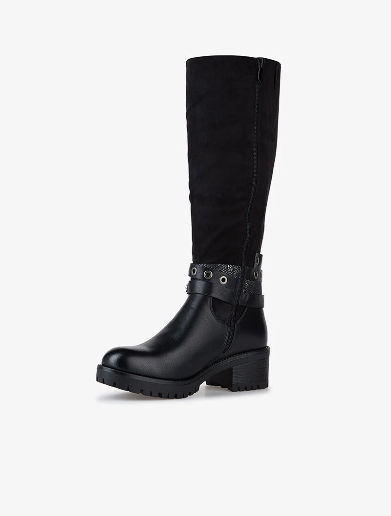 Bottes bi matière à brides - noir