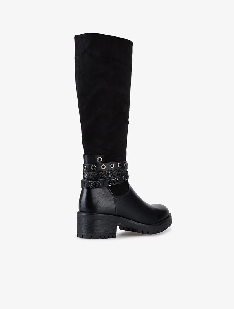Bottes bi matière à brides - noir