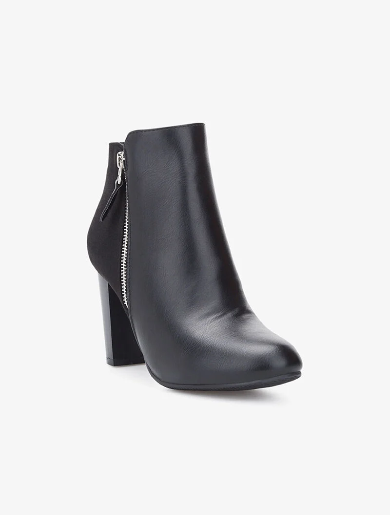 Bottines à quartiers zippés - noir