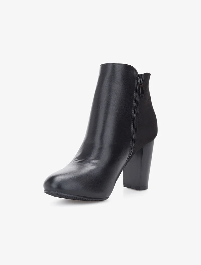 Bottines à quartiers zippés - noir
