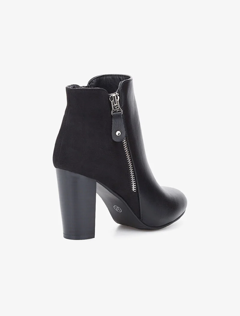 Bottines à quartiers zippés - noir