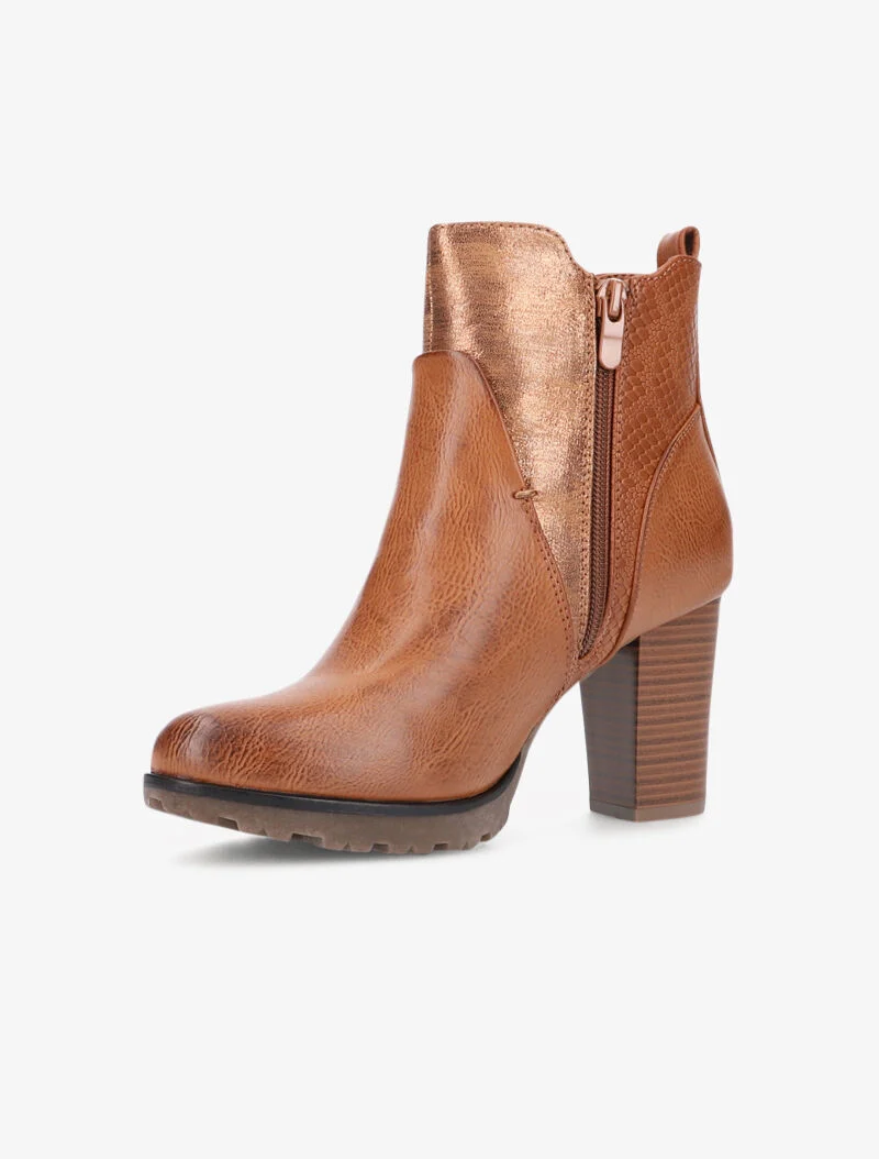 Bottines à détails style écailles - camel