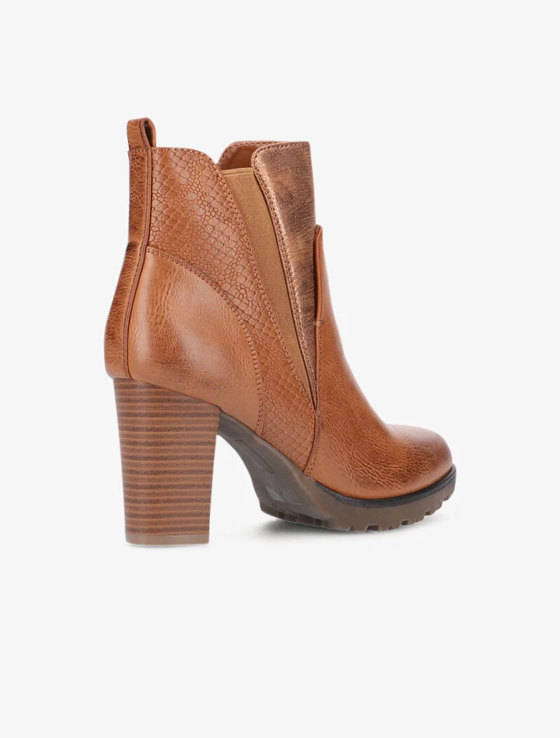 Bottines à détails style écailles - camel