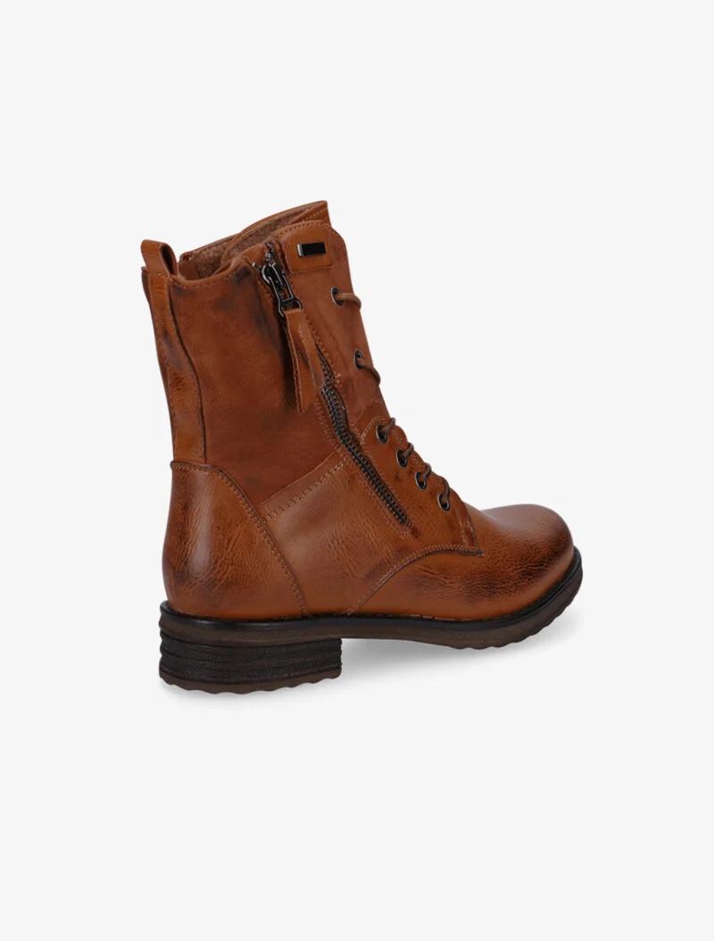 Bottines hautes effet craquelé - camel