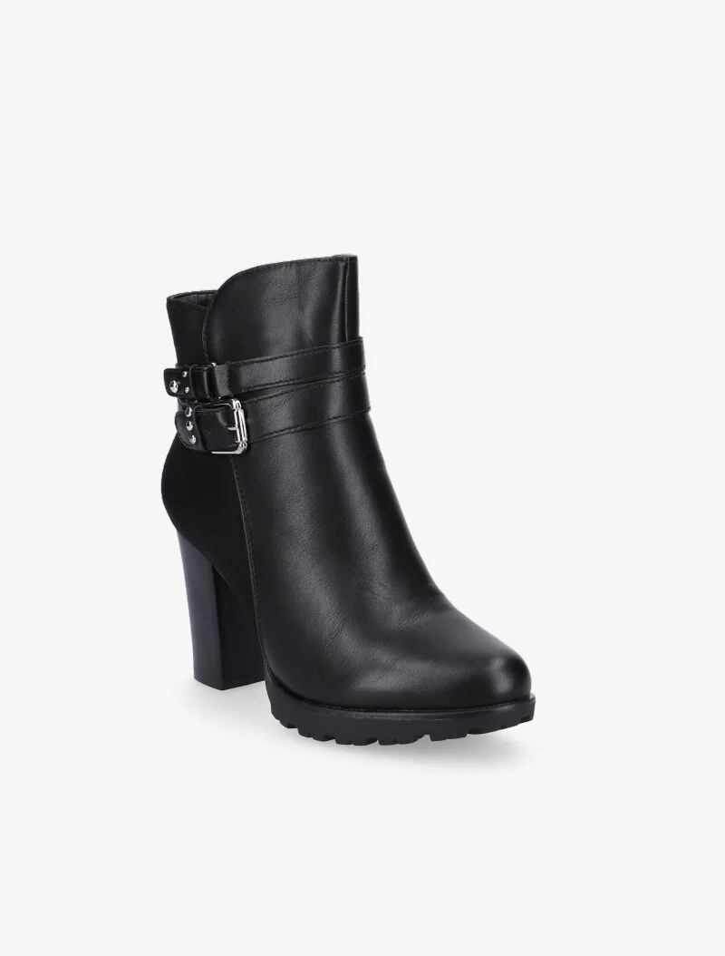 Bottines à double sangles à la cheville - noir