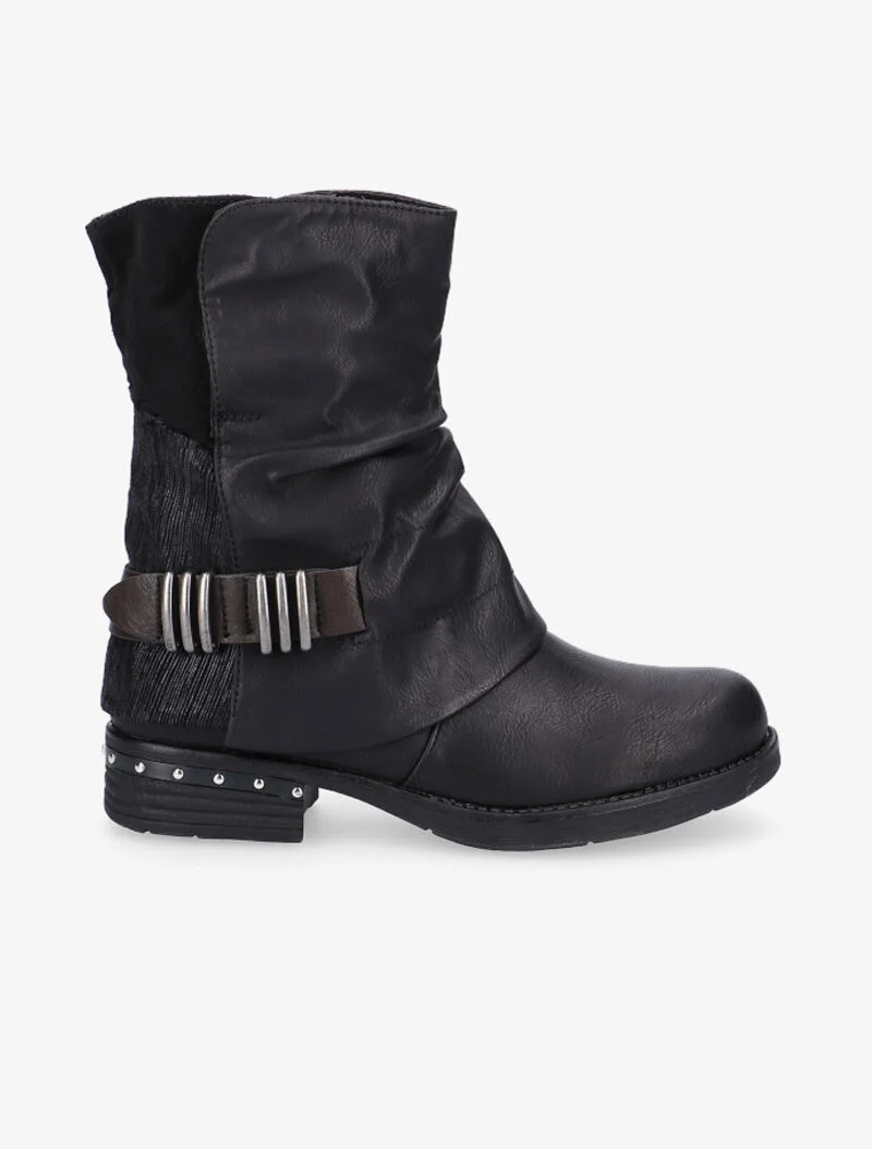 Boots hautes sanglées - noir